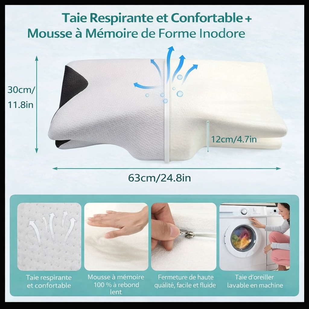 Oreiller Mémoire de Forme Cervical